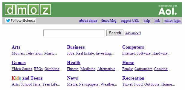 Dmoz screenshot