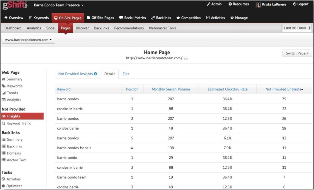 gShift Insights Guide Screenshot