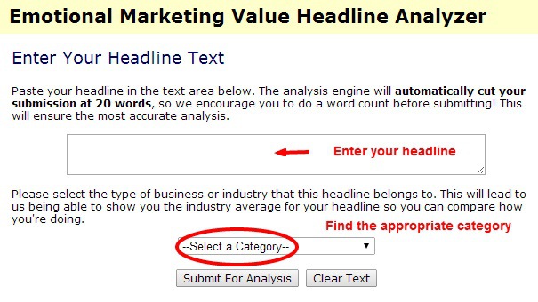 Emotional Marketing Value Headline Analyzer