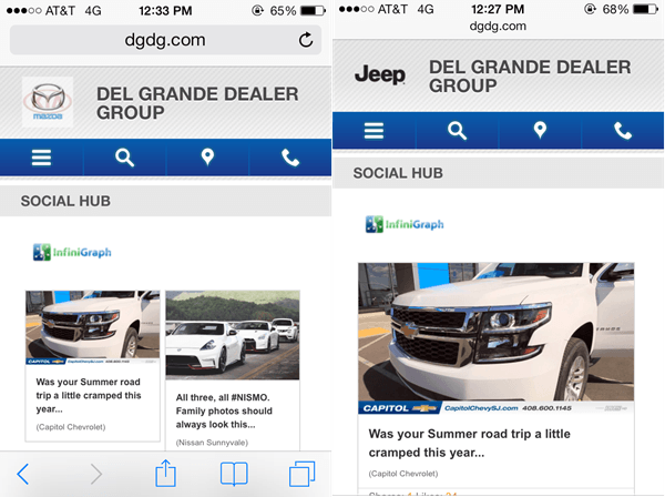 Live example of Mobile Native content insertion.  Photo/ Screen shot from an iPhone 9/2/14