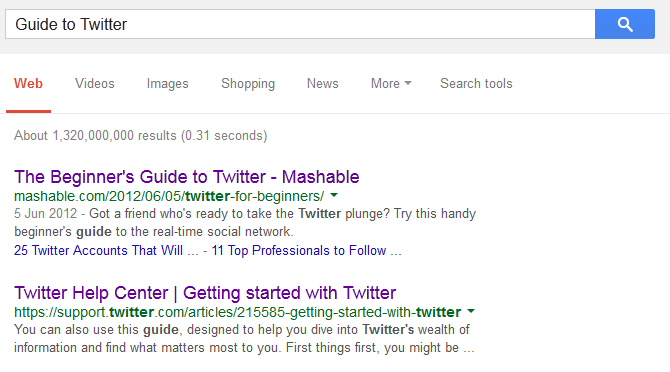 Google guide to Twitter