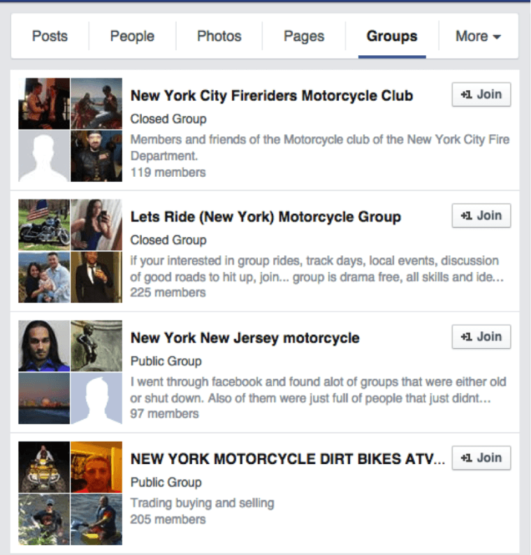 Facebook Motorcycle Groups effective marketing