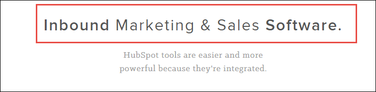 HubSpot home page screenshot, mentioning Inbound Marketing.