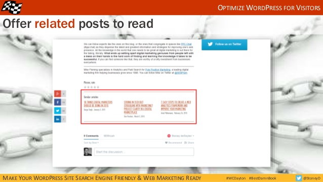 Offer related posts on your blog articles