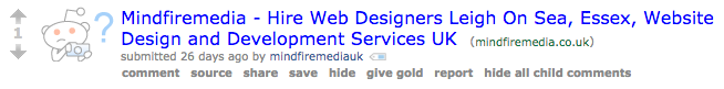 Mindfiremedia posts to SEO reddit community