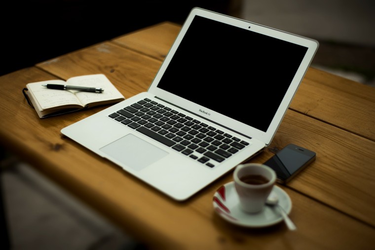 Laptop on desk