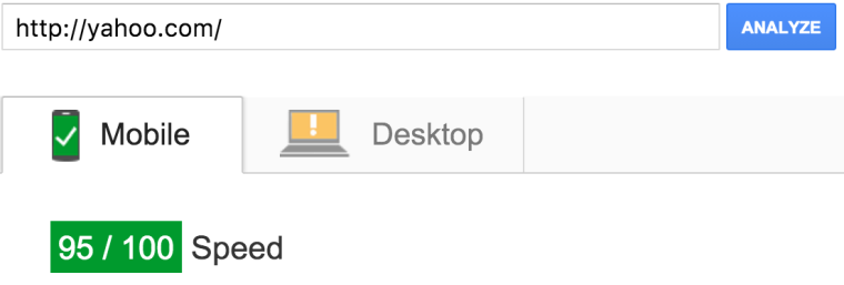 Yahoo's page speed