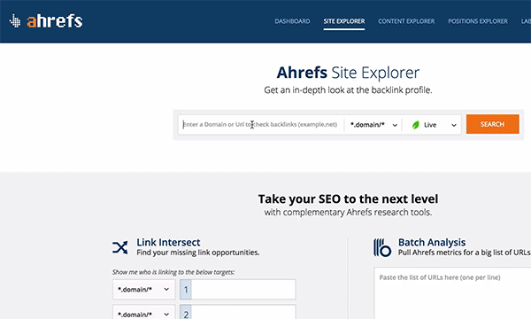 Ahrefs Site Explorer