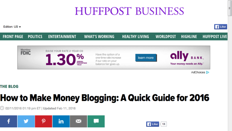 Make Money Blogging in 2016