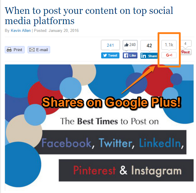 PR Daily Article - Shares on Google Plus