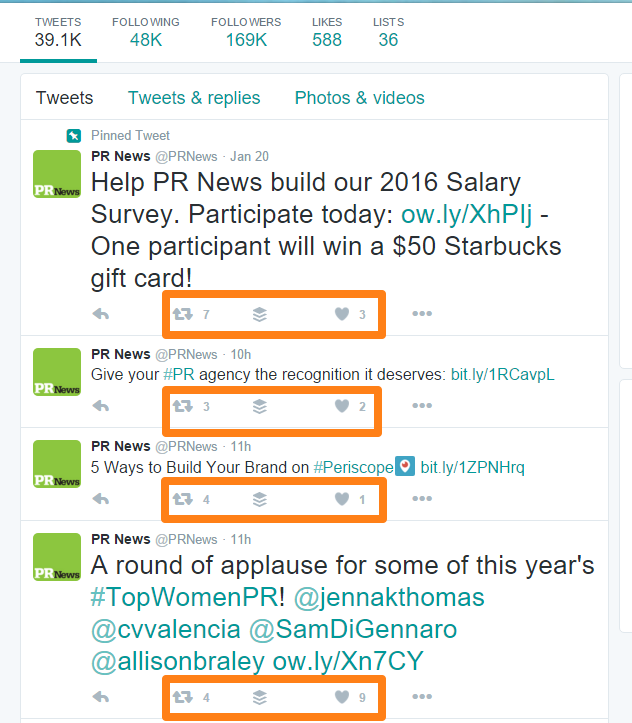 PR News Twitter Page Conversation Engagement