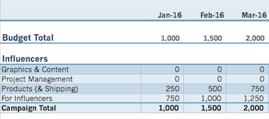 Influencer Marketing Campaign Budget