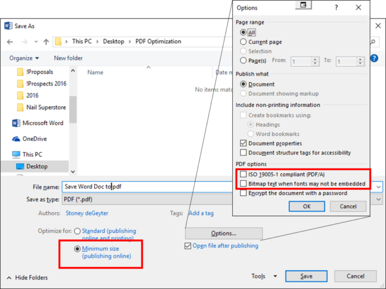 reducing pdf file size