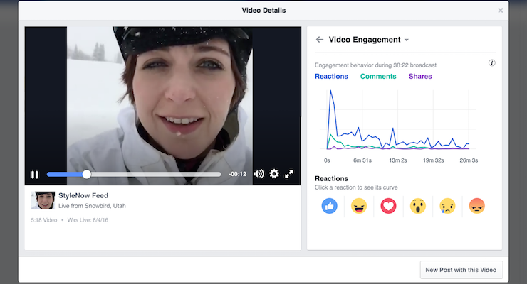 Facebook Live Engagement Reactions