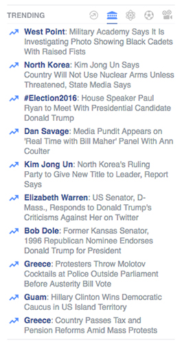 Facebook Trending old