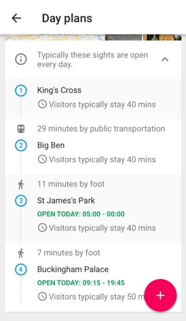 Google Trips London Day Plan