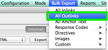 Screaming Frog bulk export backlinks
