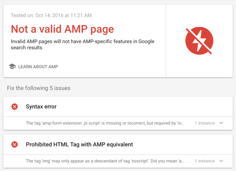 amp testing tool bad