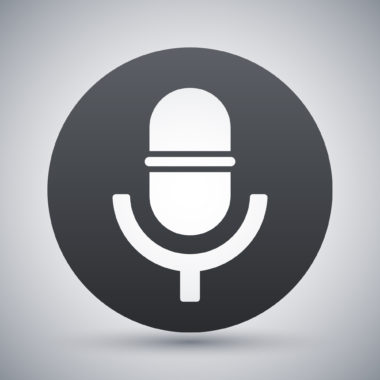 Black and white microphone icon