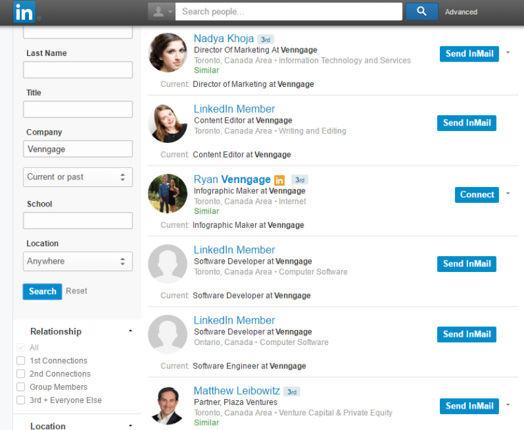 Screenshot from Linkedin page