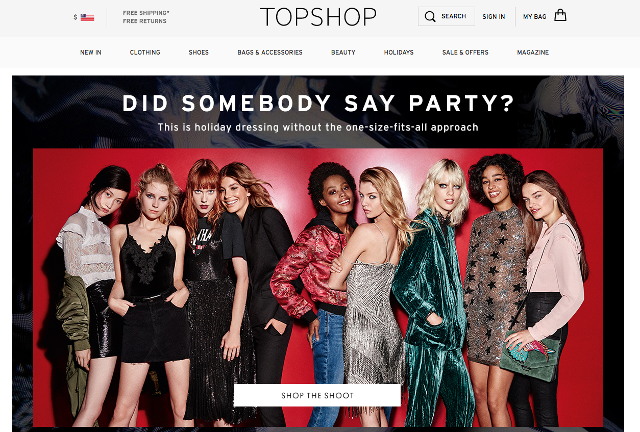 Topshop geolocation