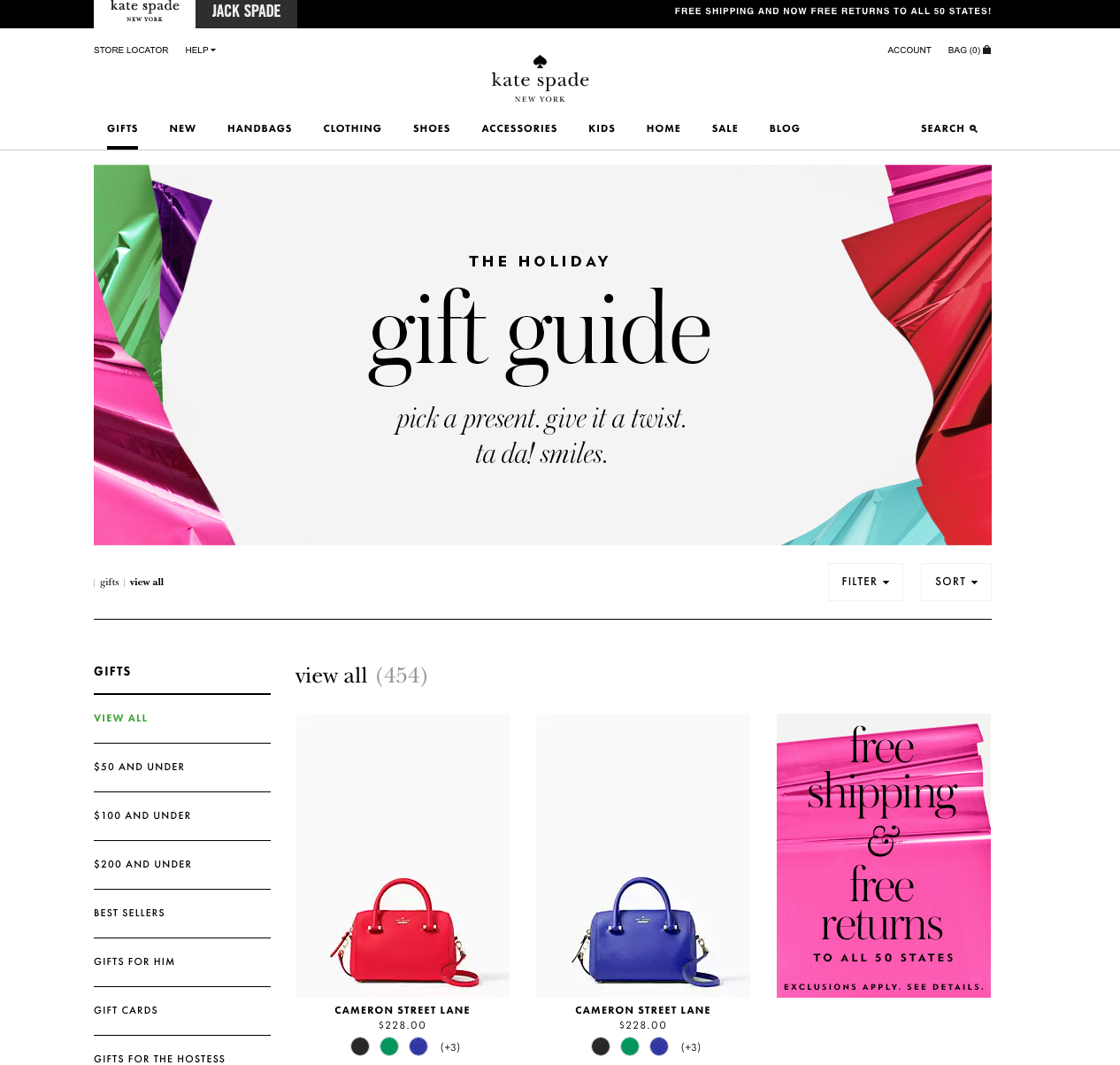 Kate Spade holiday gift guide