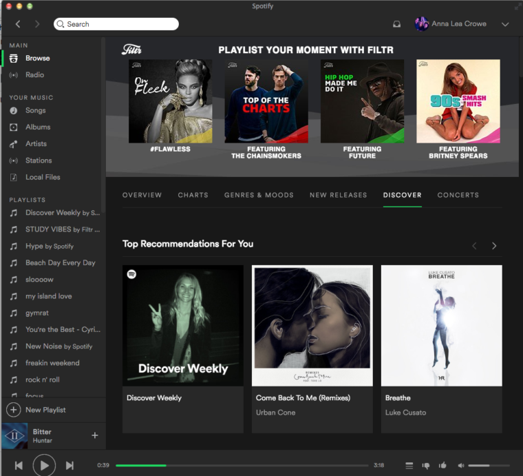 spotify web personalization