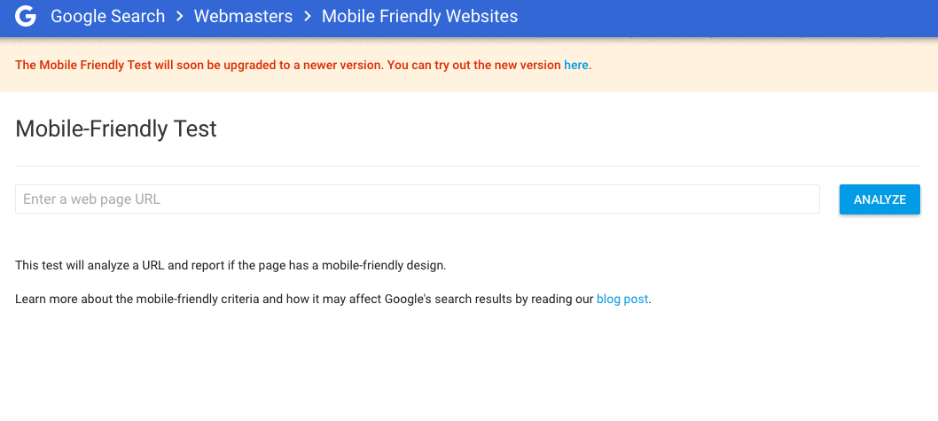 google's mobile friendly test