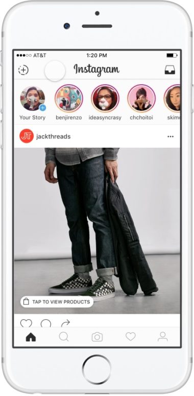 instagram tap to view products