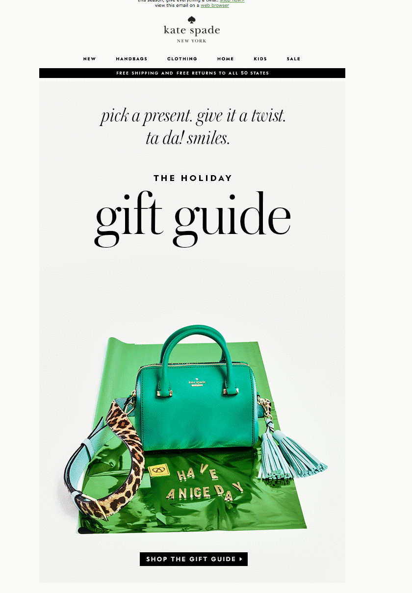 kate spade holiday gift guide 2016