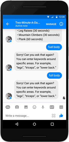 Facebook chatbot fedback and mute options