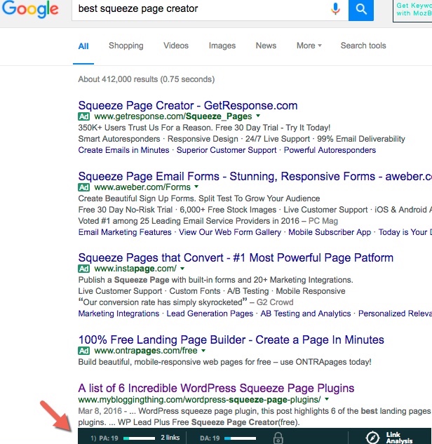 squeeze page