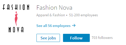 FashionNova LinkedIn