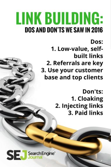 Pinterest Image: Link Building Dos and Don'ts We Saw in 2016