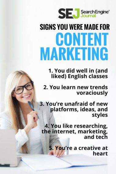 Pinterest Graphic: Signs You Were Made for Content Marketing