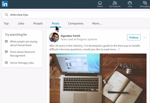 LinkedIn New Search