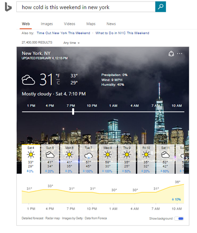 How’s the Weather? Find Out With Bing’s Advanced Weather Answers