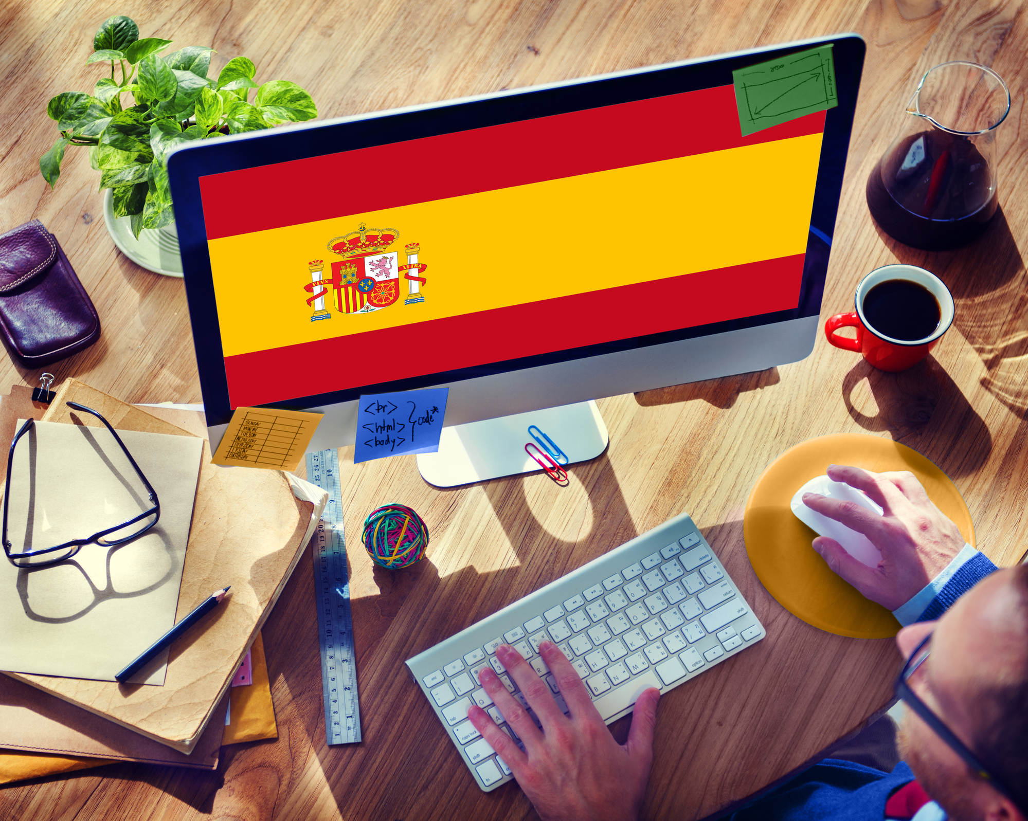 Browsing Network Internet Spain Flag Concept