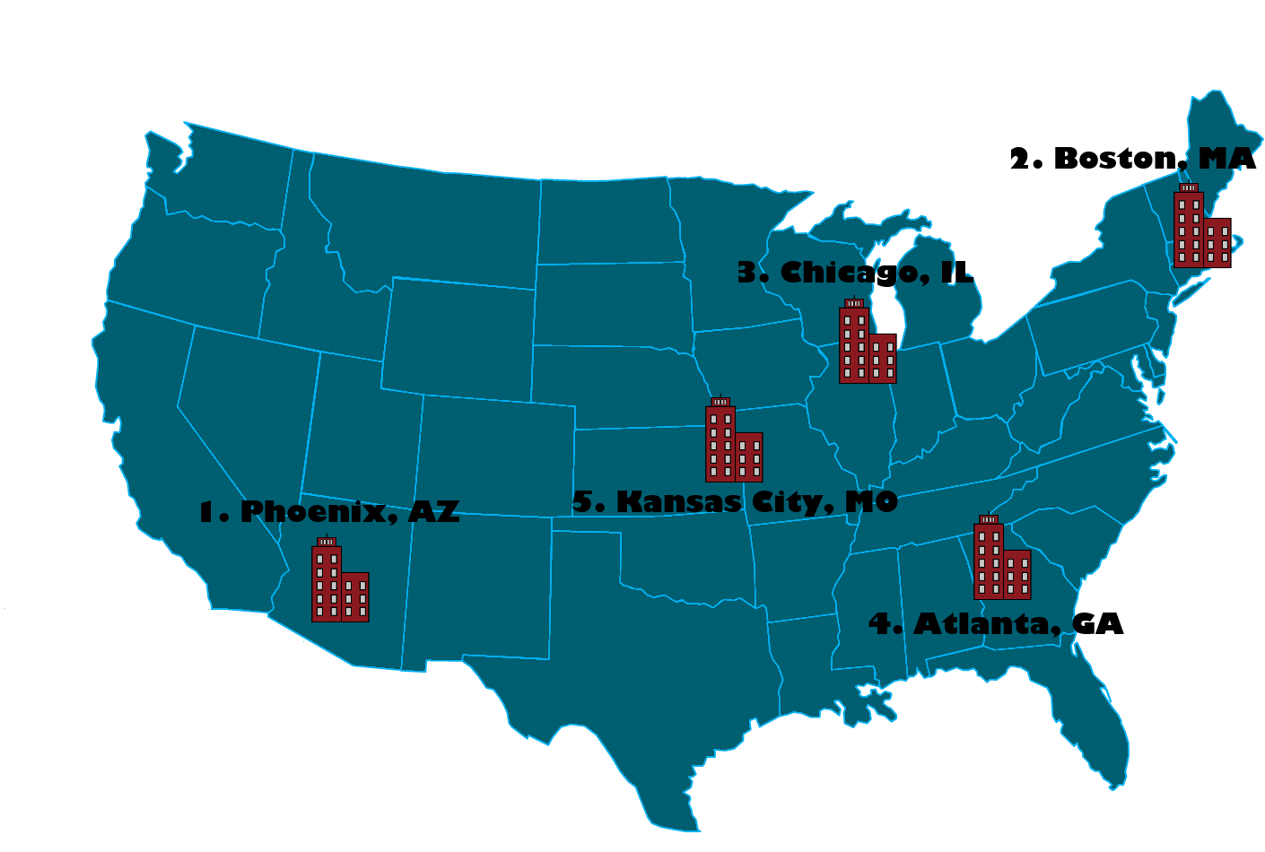 Top 5 cities in America to get an SEO job