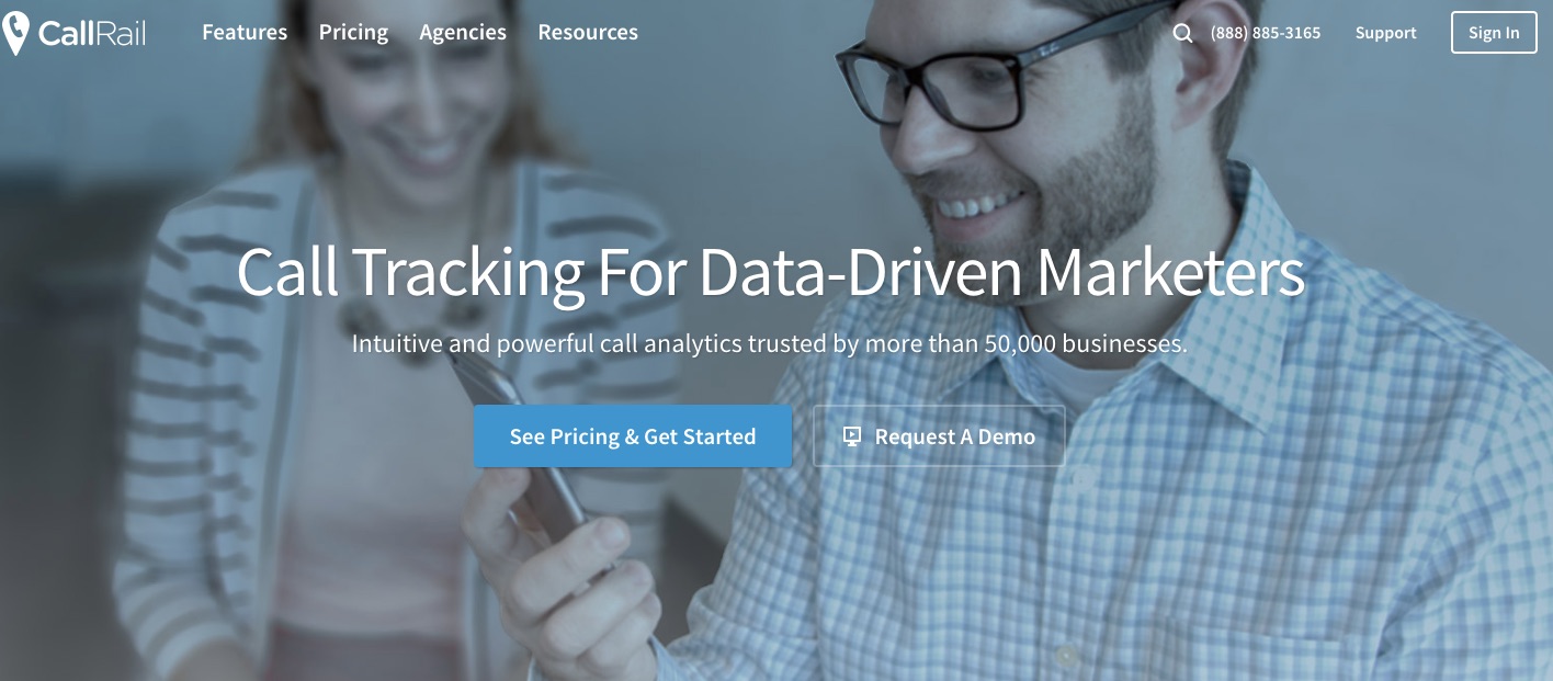 CallRail website homepage