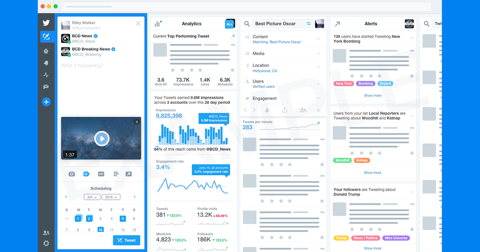 Tweetdeck paid version mockup