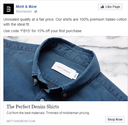 Sample ad copy with a bold claim