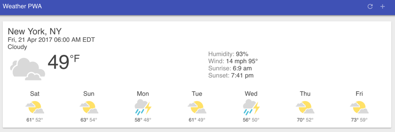 Google Weather PWA