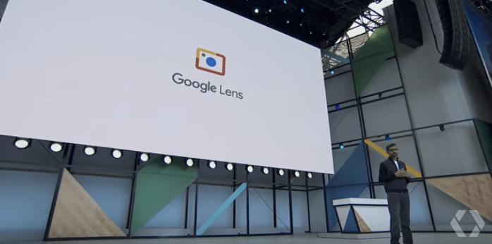 Google CEO Sundar Pichai introducing Google Lens