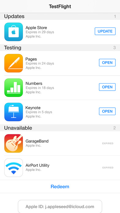 Update Apps via Apple Store