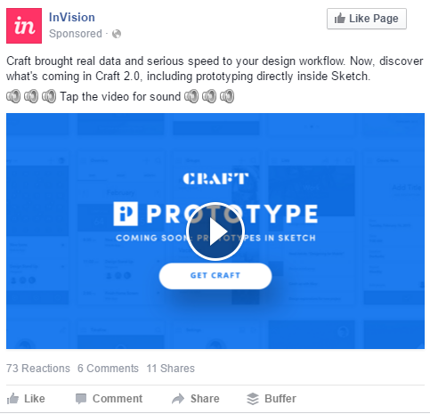 Sample Facebook ad using speaker emojis