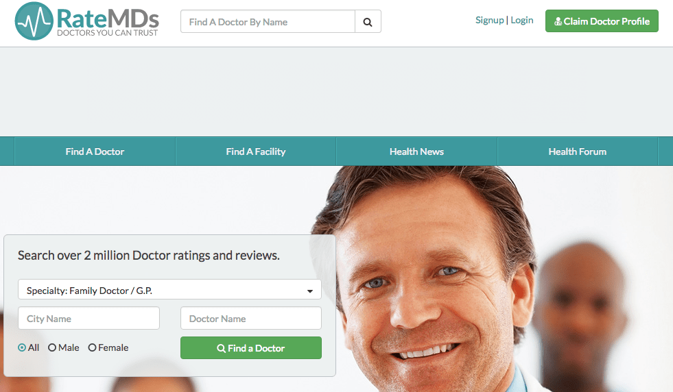 RateMDs.com home page