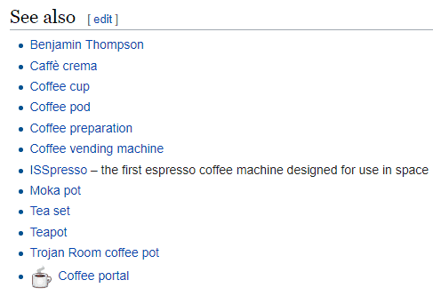 Wikipedia "See Also" section screenshot