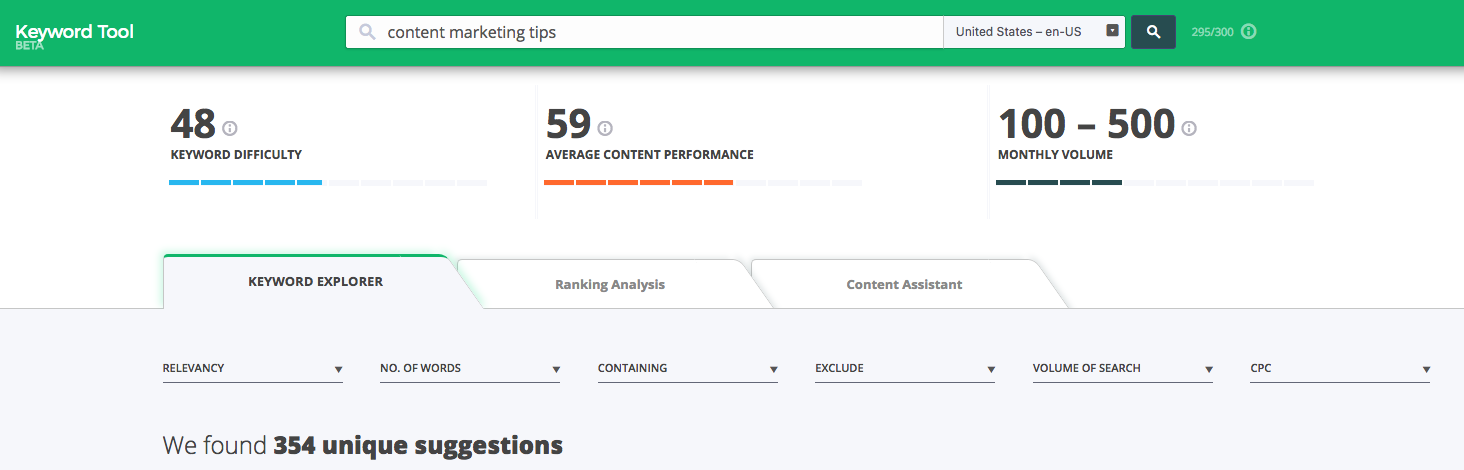 Cognitive Keyword Tool