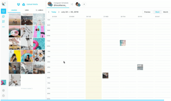 Screenshot of Later visual content calendar